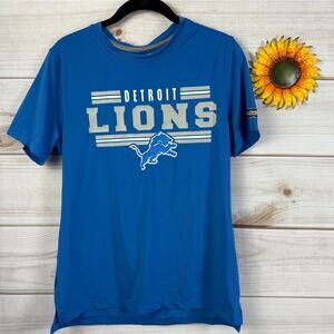 Detroit Lions NFL Combine Authentic Blue T-Shirt Football Size Medium